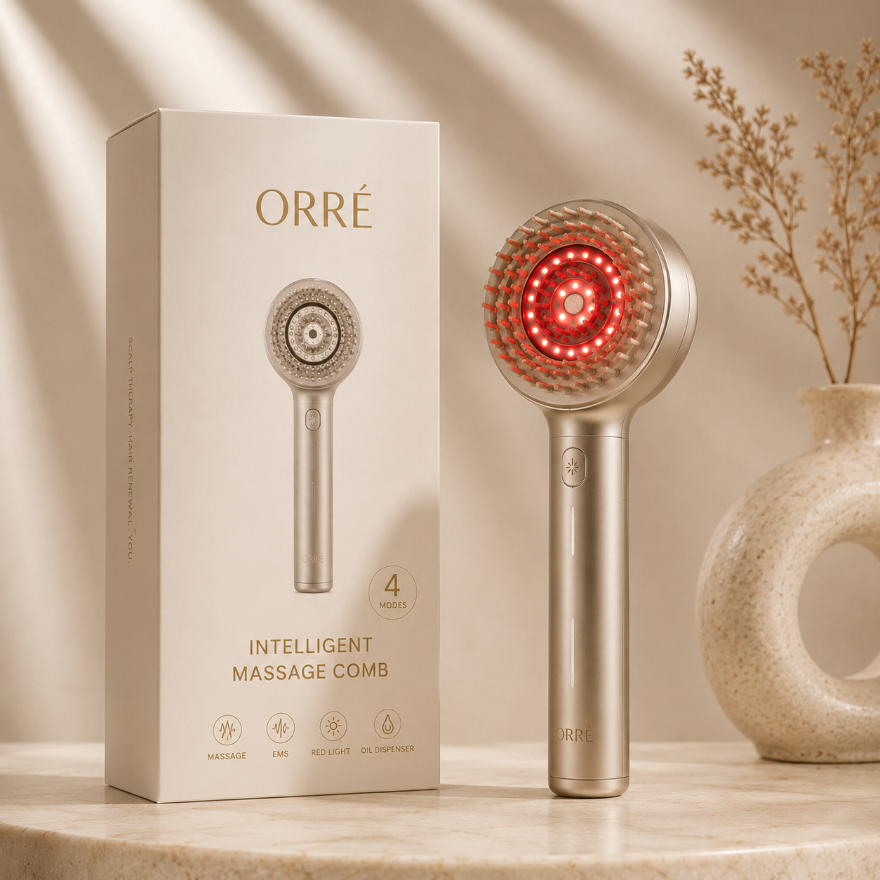 Red light scalp massager for hair growth